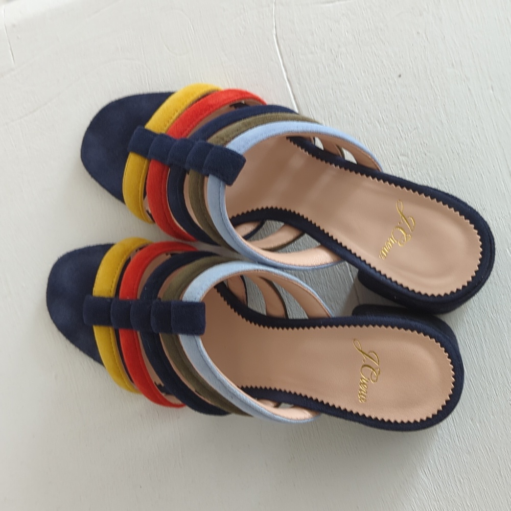 J. Crew suede block heels